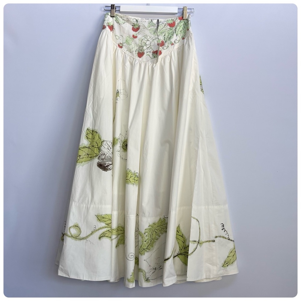 NWT Swan Gossip x Anthropologie Basque-Waist Artist Print Maxi Skirt size 6 - Picture 12 of 17